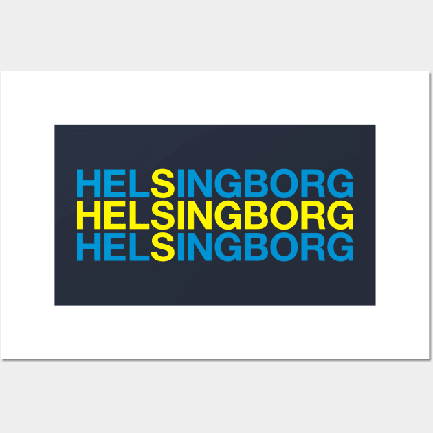 HELSINGBORG Swedish Flag Wall Art by eyesblau